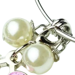 Pulsera de Alambre Plateado con Dijes de Niño y Niña, Ajustable, Accesorio de Joyería de Moda para Mujer, Regalo para Uso Diario - Product Image 4
