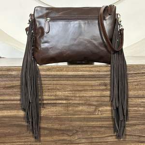 Factory Price 2026 Stylish Sling Hand Tooled Cowhide Leather Crossbody Fringe <b>Bag</b> Hair on Leather Shoulder <b>Bag</b> for Women's - Product Image 5