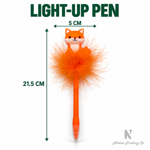 Stylo gel LED mignon en forme d'écureuil avec plume décorative, encre noire, pour bureau et école, en plastique, pointe d'écriture 0,7 mm - Product Image 2