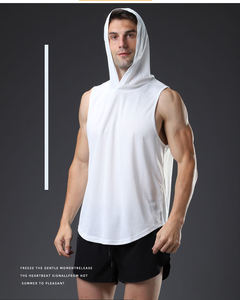 Débardeurs côtelés personnalisés pour hommes, col rond, respirants, décontractés, pour la gym et le fitness, avec logo sur mesure, vente en gros - Product Image 5