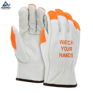 Durable White Grain Leather for Industrial Hand Protection Wear New Arrival Trendy Product Safety Warning Leather Driver <b>Gloves</b> - Product Image 1