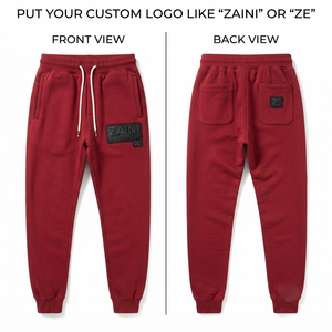 Pantalones Deportivos para Hombre, Tela Twill, 320 GSM, Azules, Puños Acanalados, Bolsillos con Cremallera, Transpirables, Secado Rápido, Ecológicos, Cierre con Cordón - Product Image 1