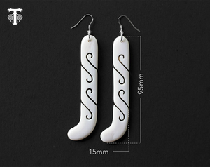 ต่างหูกระดูกแกะสลักธรรมชาติ งานฝีมือจากธรรมชาติ - Product Image 6