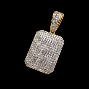 Collar de Plata 925 Personalizado con Colgante Rectangular de Moissanita Chapado en Oro, Joyería Fina Hip Hop Bling Iced, Regalo - Product Image 6