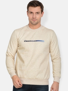 Sweat-shirt à col rond pour homme, coupe ajustée, logo imprimé, pull décontracté, tricot d'automne, 100% coton - Product Image 2