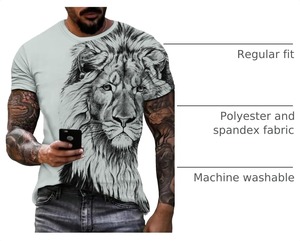 T-shirt graphique unique pour homme, manches courtes, imprimé tendance, coupe décontractée, design moderne et créatif, streetwear tendance, t-shirt graphique - Product Image 6