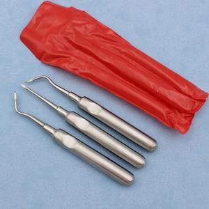 Juego de 3 Elevadores Dentales de Acero Inoxidable, Herramientas de Odontología, Elevadores de Raíz Rectos y Curvos, Instrumentos Dentales - Product Image 6