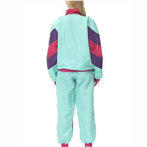 Ensemble de survêtement en nylon épais pour femme avec logo personnalisé, coupe ample, veste zippée, plusieurs couleurs, grandes tailles, couleur unie - Product Image 6