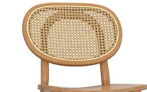 Silla de exterior de madera de teca premium con respaldo de ratán natural, moderna, para restaurante, cafetería, resort y hostelería. - Product Image 4