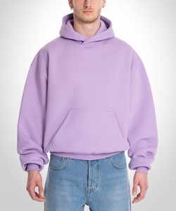 Sweat-shirts pour hommes personnalisables avec logo OEM, 100% coton épais 380 GSM, coupe ample à épaules tombantes, style boxy, avec poches kangourou - Product Image 5