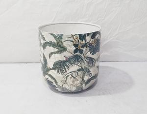 Pot de fleurs décoratif en métal rond pour l'intérieur et l'extérieur, pour la maison, le jardin, le balcon, le salon - Product Image 2