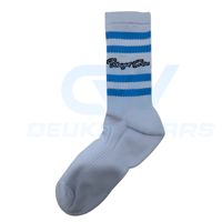 Chaussettes de sport athlétiques personnalisées OEM avec logo sous le pied, sublimées, antidérapantes, respirantes en coton/spandex côtelées pour la course à pied