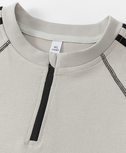 New Arrival High Quality 100% Cotton Knitted Eco-Friendly Breathable O-Neck Regular Fit Solid Color Customizable Short Men's - Product Image 3