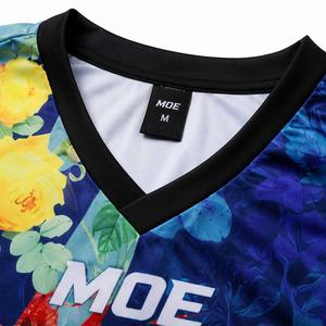 Maillot de football américain sublimé floral premium, coupe oversize, léger, avec logo personnalisé, unisexe, décontracté, en maille, streetwear d'été, vente en gros - Product Image 4