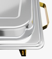 Set Prasmanan Piring Stainless Steel Premium dengan Penghangat Makanan, Set Katering 2 Buah, Aman untuk Mesin Cuci Piring, Merek PHC, Harga Murah