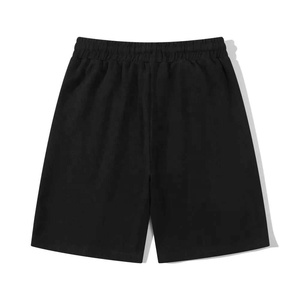 Shorts Bermuda en Coton Noir Uni pour Homme avec Cordon de Serrage à la Taille, Style Décontracté, Taille Mi-Haute, Tissu Tricoté Respirant - Product Image 2