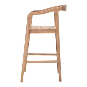 Chaise de bar en teck massif de luxe, tabouret haut pour la maison, la cuisine, le bar, le café, le restaurant, mobilier commercial, qualité d'exportation - Product Image 3