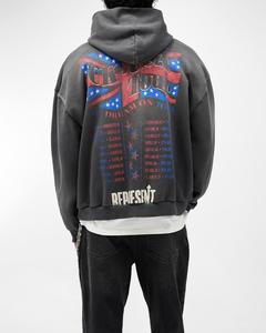 Sweat-shirt à capuche graphique pour homme en molleton de coton avec impression personnalisée effet délavé, style streetwear, fabricant, fournisseur, OEM - Product Image 2