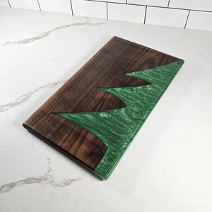 High Quality Dark Brown Natural Wood Handcrafted Serving Tray Food Platter Glossy Finish <b>Side</b> Handles Dining Tableware Beverage - Product Image 2