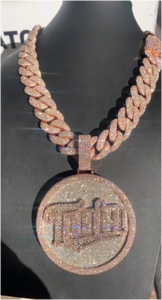 จี้เพชรโมอิสซาไนต์แบบกำหนดเอง VVS โรงงานผลิตจี้หรูหราสีโรสโกลด์ เงินแท้ 925 สไตล์ฮิปฮอป เครื่องประดับผู้ชายชั้นดี - Product Image 3