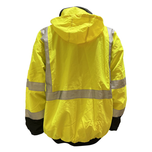 Hi Visibility <b>Work</b> Jacket Men Polyester <b>Waterproof</b> Reflective Windproof Safety Protective Uniform Yellow Green Orange - Product Image 4
