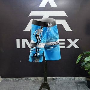Shorts de Playa para Hombre con Estampado de Puntos Azules, Sublimados, de Secado Rápido, Deportivos, Cintura Elástica, Largo Medio, con Bolsillos - Product Image 1