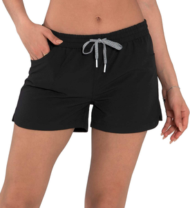 Shorts de Playa para Mujer, de Poliéster, Secado Rápido, Cierre con Cordón, Cintura Media, Estilo Deportivo, Decoración Cruzada, Traje de Baño - Product Image 4