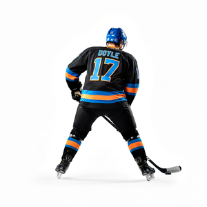 Uniforme de Hockey sobre Hielo Más Vendido en Negro con Rayas Naranjas, Jersey de Hockey sobre Hielo Extra Grande con Ropa Deportiva Corta y Transpirable - Product Image 6