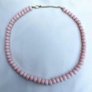 สร้อยโอปอลลูกปัดเรียบสีชมพูแอฟริกันทำจากอินเดียเครื่องประดับลูกปัดอัญมณี - Product Image 3