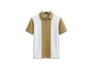 Polo en coton zippé, toucher frais, respirant, léger, pour l'été, couleur unie, coupe classique, idéal pour les loisirs - Product Image 2