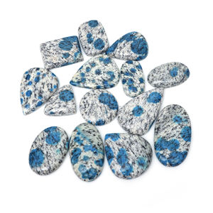 Cabochon de jaspe K2 naturel, pierre précieuse en vrac, blanc et bleu, 20-35 mm, effet de changement de couleur, pour bagues, pendentifs, bijoux en argent sterling 925 - Product Image 2