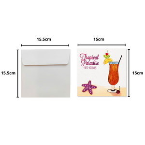 Custom Tropical Cocktail Quilling Paper Card Wholesale Quilled Card <b>Envelope</b> Handmade Greeting Card Vietnam Luxury Craft - Product Image 2