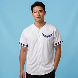 Men's <b>White</b> Baseball Jersey Short Sleeve V-Neck <b>Button</b> Front Breathable Eco-Friendly Anti-Bacterial Polyester Customized Team - Product Image 5