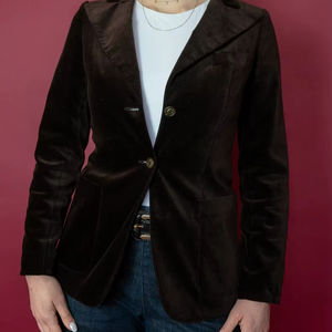 Blazer Clásico Marrón de Terciopelo de Algodón - Product Image 1