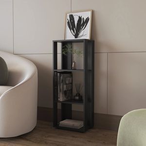 Libreria Aperta in Melamina Nera con Stile Unico - Product Image 1