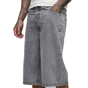 Shorts en jean amples style Hip Hop pour hommes, streetwear, design personnalisé, en denim épais - Product Image 1