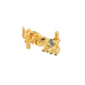 Luxury Gold Plated Elephant <b>Cufflinks</b> for Men Black Enamel Formal <b>Shirt</b> Accessories Wedding Business Gift Animal Cuff Links - Product Image 2