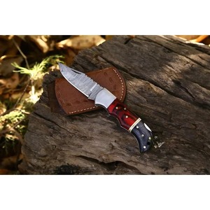 <b>Hand</b> Forged Damascus Knife Razor Sharp Drop Point Blade Ergonomic Wood Handle 3-Year Warranty Customizable Color for Outdoor - Product Image 3
