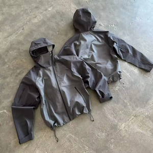 Chaqueta Cortavientos Unisex de Poliéster/Nylon con Cierre, Estilo Bomber, a Cuadros, Impermeable, con Capucha, Personalizable con Logotipo ODM - Product Image 2