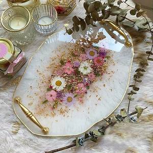 Elegant Handmade Resin Organizer Tray For Jewelry Storage Bathroom Counter <b>Makeup</b> And Vanity <b>Table</b> Decoration - Product Image 5