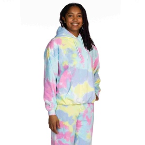 Sweat à capuche unisexe surdimensionné en tricot tie-dye de haute qualité, personnalisable, écologique, pour femmes, vente en gros OEM - Product Image 1