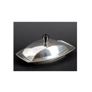 Beurrier fonctionnel en métal inoxydable pour un rangement organisé du réfrigérateur, gardant le beurre frais et couvert - Product Image 1