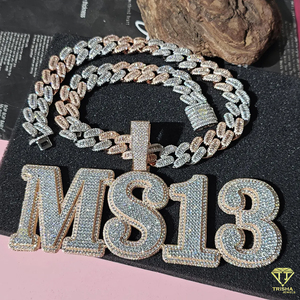 Collier pendentif en moissanite diamantée MS13, chaîne cubaine, bijoux hip-hop, cadeau de luxe - Product Image 5