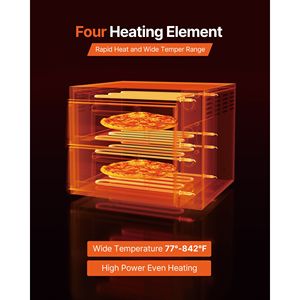 Forno Elettrico Commerciale da Banco a Doppio Livello per Pizza da 18 Pollici, Temperatura Massima 842°F, per Hotel - Product Image 3