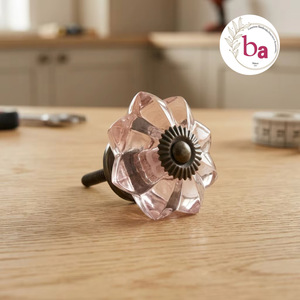 Ba Glass Flower Cabinet <b>Knob</b> Modern Design Durable Kitchen Furniture Handle Melon Shape Eco-Friendly Multi-Function - Product Image 1