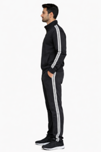 Conjunto Deportivo Clásico de Felpa de Algodón con Rayas Negras, Combinación de Estilo Moderno y Comodidad, Hecho con Materiales Suaves y Duraderos - Product Image 3