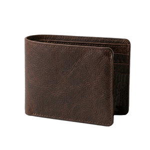 Men's Slim Genuine Leather <b>Wallet</b> with Open Closure <b>RFID</b> <b>Blocking</b> Polyester Lining Fashion Design for Professionals OEM Brand - Product Image 1