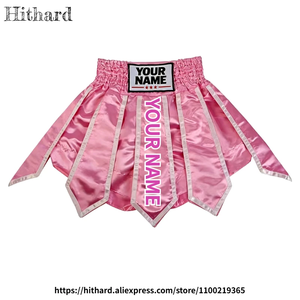 Pantalones cortos de muay thai Fluory Boxing, azules y rojos con estrellas, personalizados. - Product Image 3