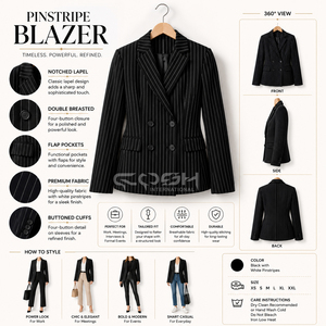 Blazer a Rayas Negras de la Hermandad Universitaria Cosh International, Ropa Griega para Mujer, Delta Sigma, Chaqueta Exterior Transpirable - Product Image 5