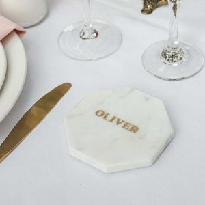 Juego de posavasos de mármol natural con construcción de piedra de alta densidad para mayor durabilidad y uso a largo plazo - Product Image 3